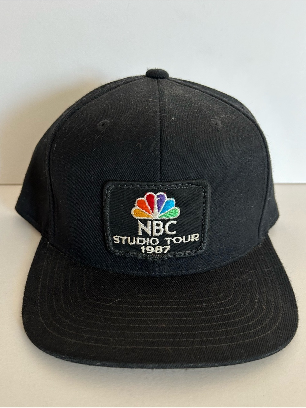 NBC Black Embroidered Logo Baseball Cap - NBC Studio Tour 1987